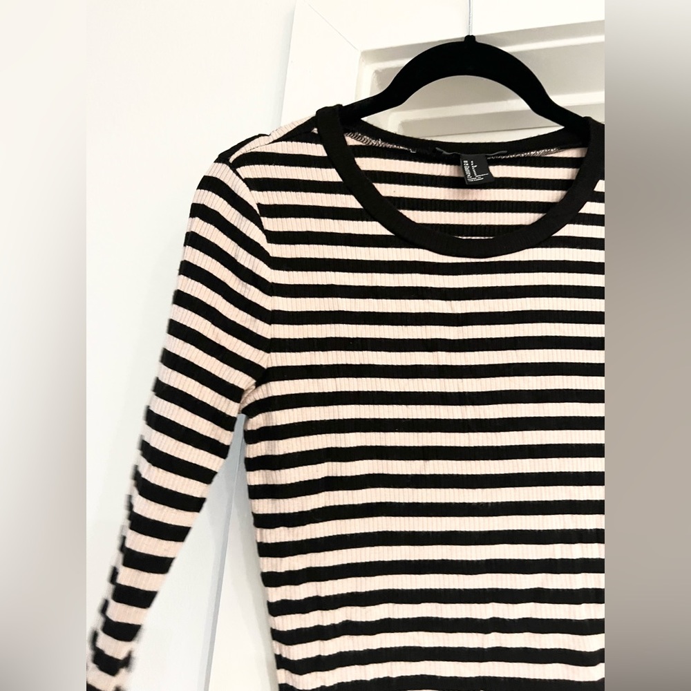 Black Striped Long Sleeve Top